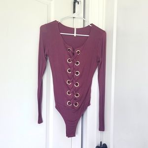 Grommet detail bodysuit
